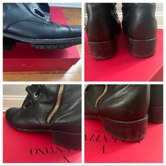 Kardashian Fave Valentino Leather Moto Boot 39.5 - Picture 6 of 8